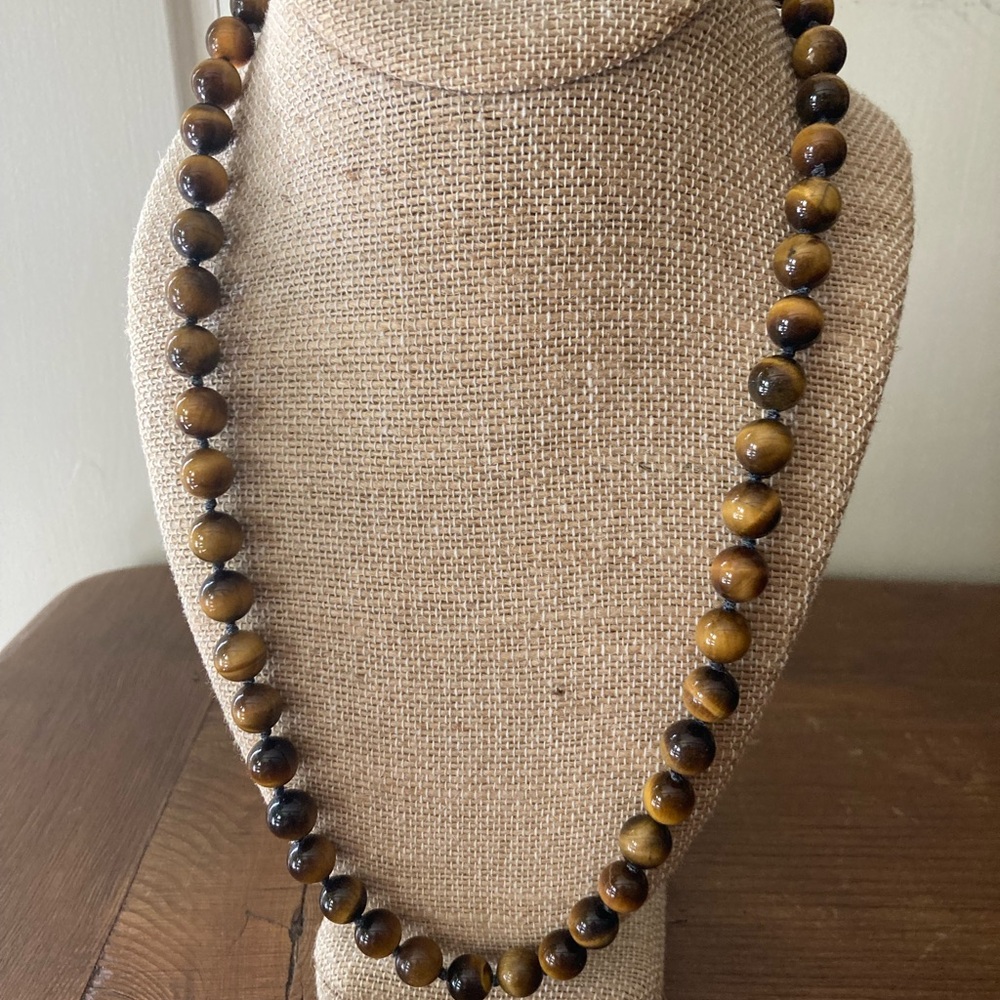 Vintage Tiger’s Eye Bead Necklace 23”